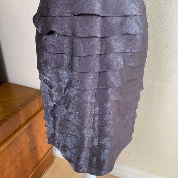 Adrianna Papell Size 6 Shutter Pleated Evening Dress Sleeveless Cocktail - Picture 6 of 9